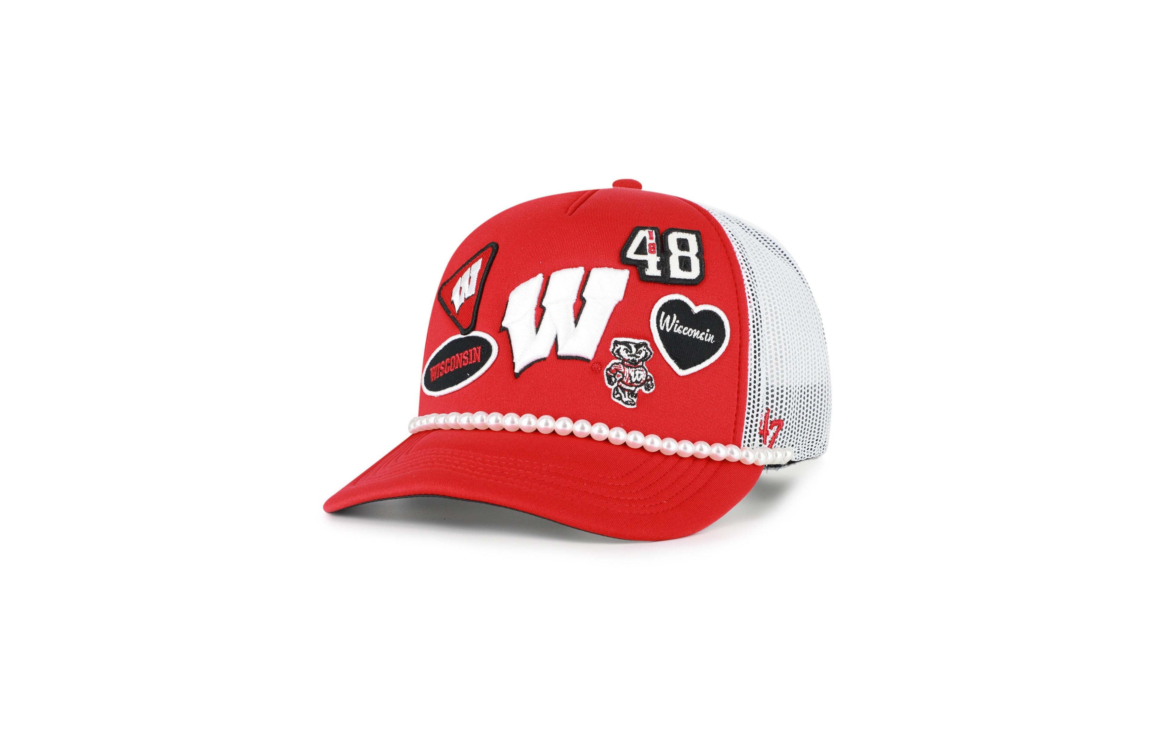 '47 Brand Men's Red/White Wisconsin Badgers Rally On Hitch Adjustable Hat