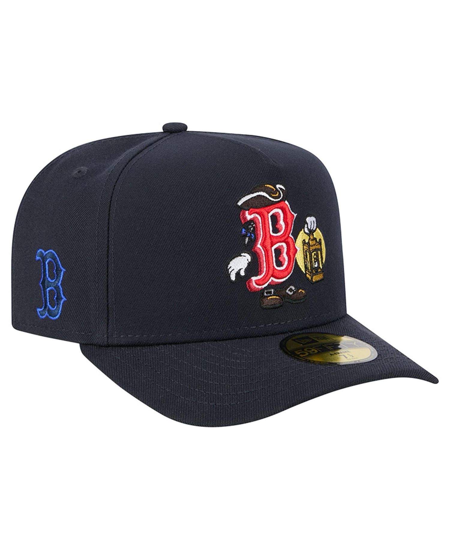 Men's Navy Boston Red Sox Cartoon A-Frame 59FIFTY Fitted Hat