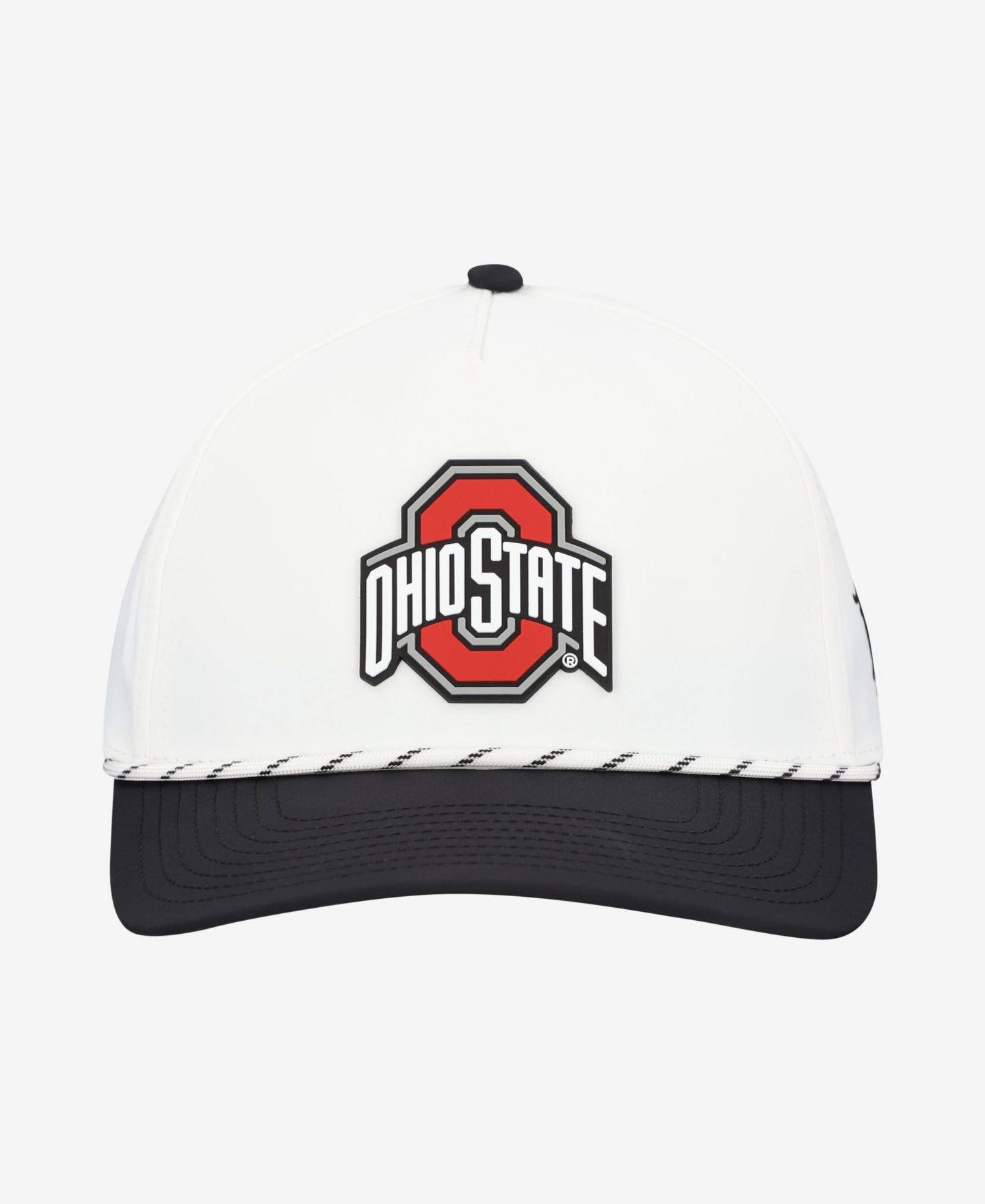 Мужской головной убор Branded Bills White/Black Ohio State Buckeyes Classic Adjustable Rope Hat — фото 3