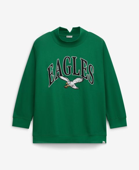 Женский свитер '47 Brand Kelly Green Philadelphia Eagles Plus Size Vantage Mock Neck Pullover