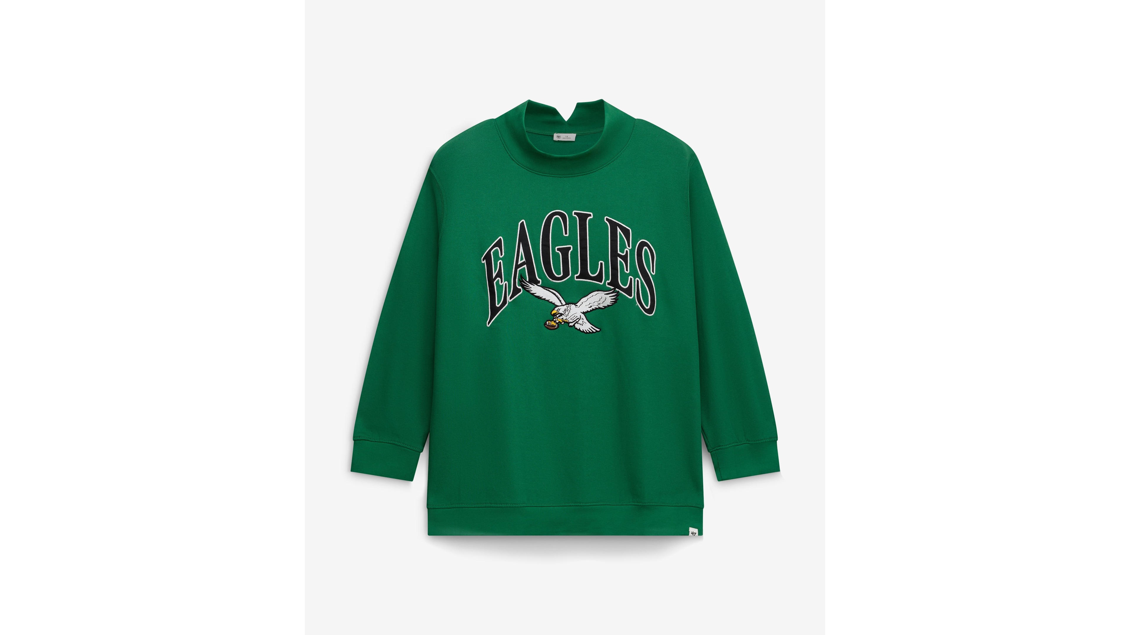 '47 Brand Women's Kelly Green Philadelphia Eagles Plus Vantage Mock Neck Pullover