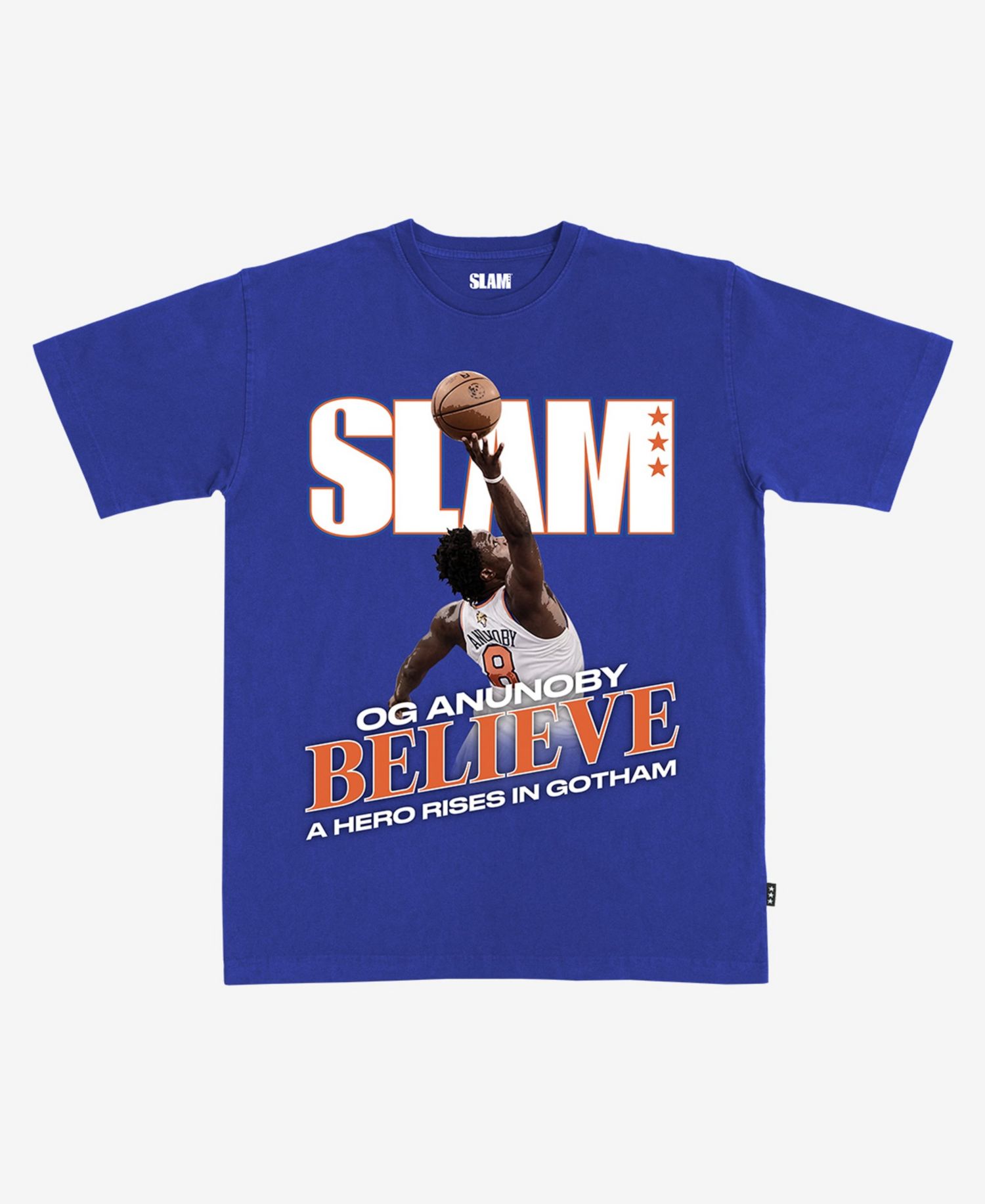 Men's and Women's OG Anunoby Blue New York Knicks 2026 NBA Finals Game 4 Tip-In T-Shirt