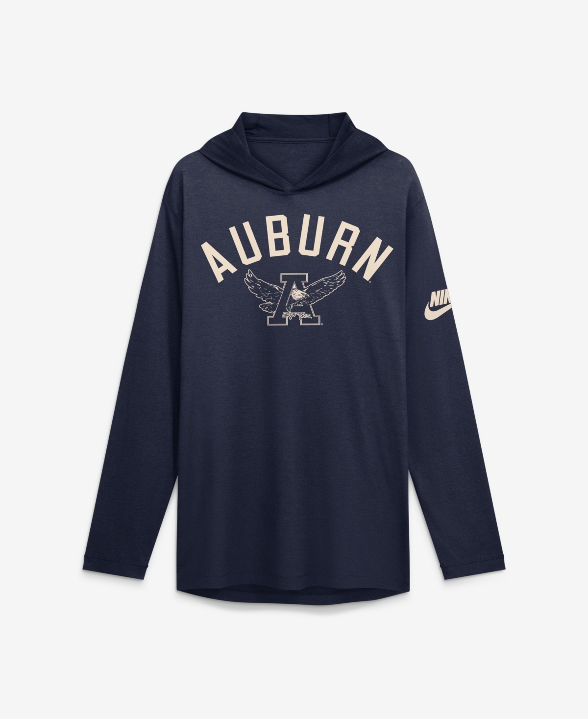 Nike Men's Navy Auburn Tigers Legacy Arch Tri-Blend Long Sleeve Hooded T-Shirt