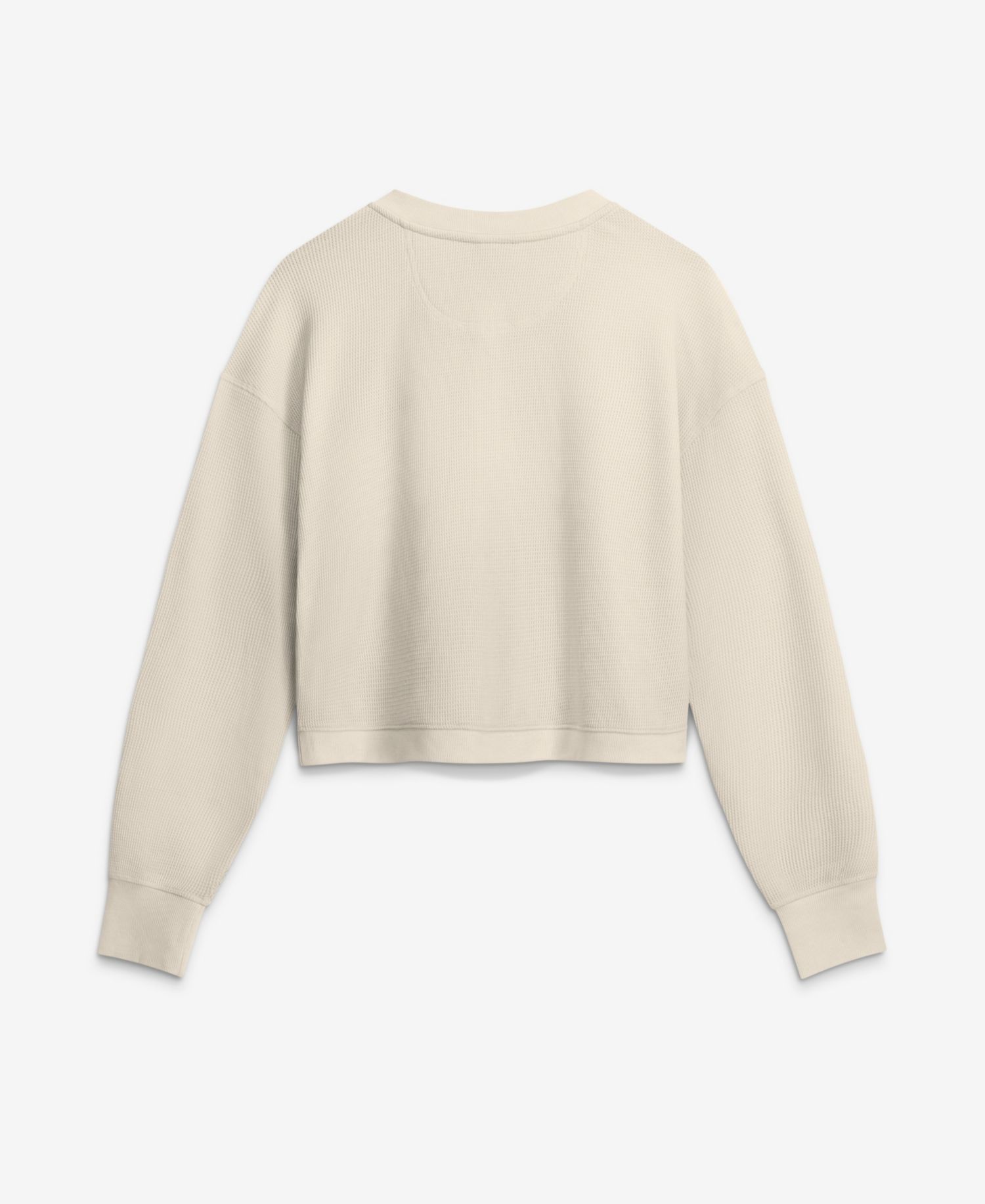 Women's Cream Detroit Lions Relaxed Cropped Long Sleeve Shirt