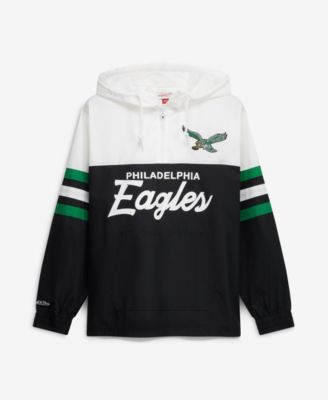 Men's Black Philadelphia Eagles Head Coach Anorak Quarter-Zip Windbreaker Jacket