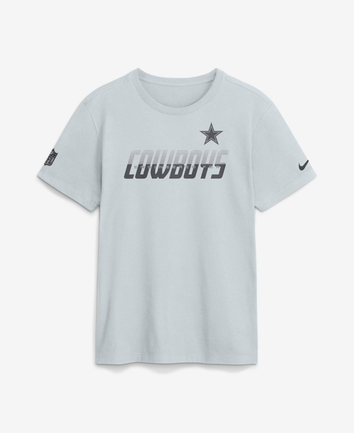 Мужская футболка Nike Gray Dallas Cowboys Sideline Dri-FIT, цвет: Платиновый — фото 1