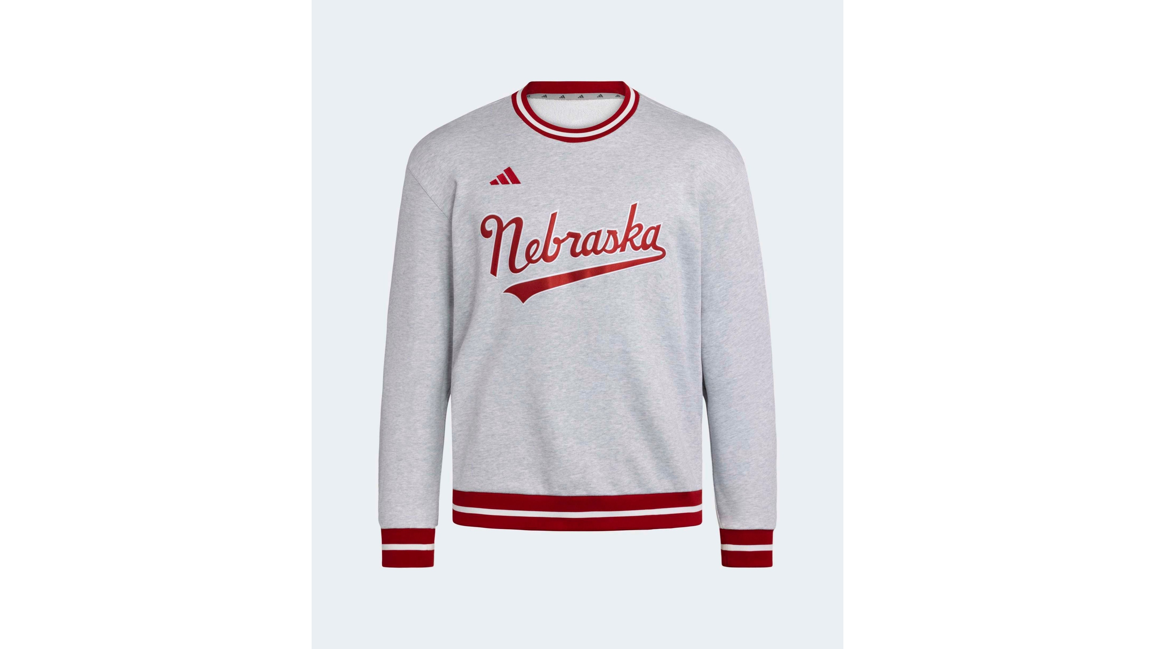 adidas Men's Gray Nebraska Huskers Dugout Collection Sweatshirt
