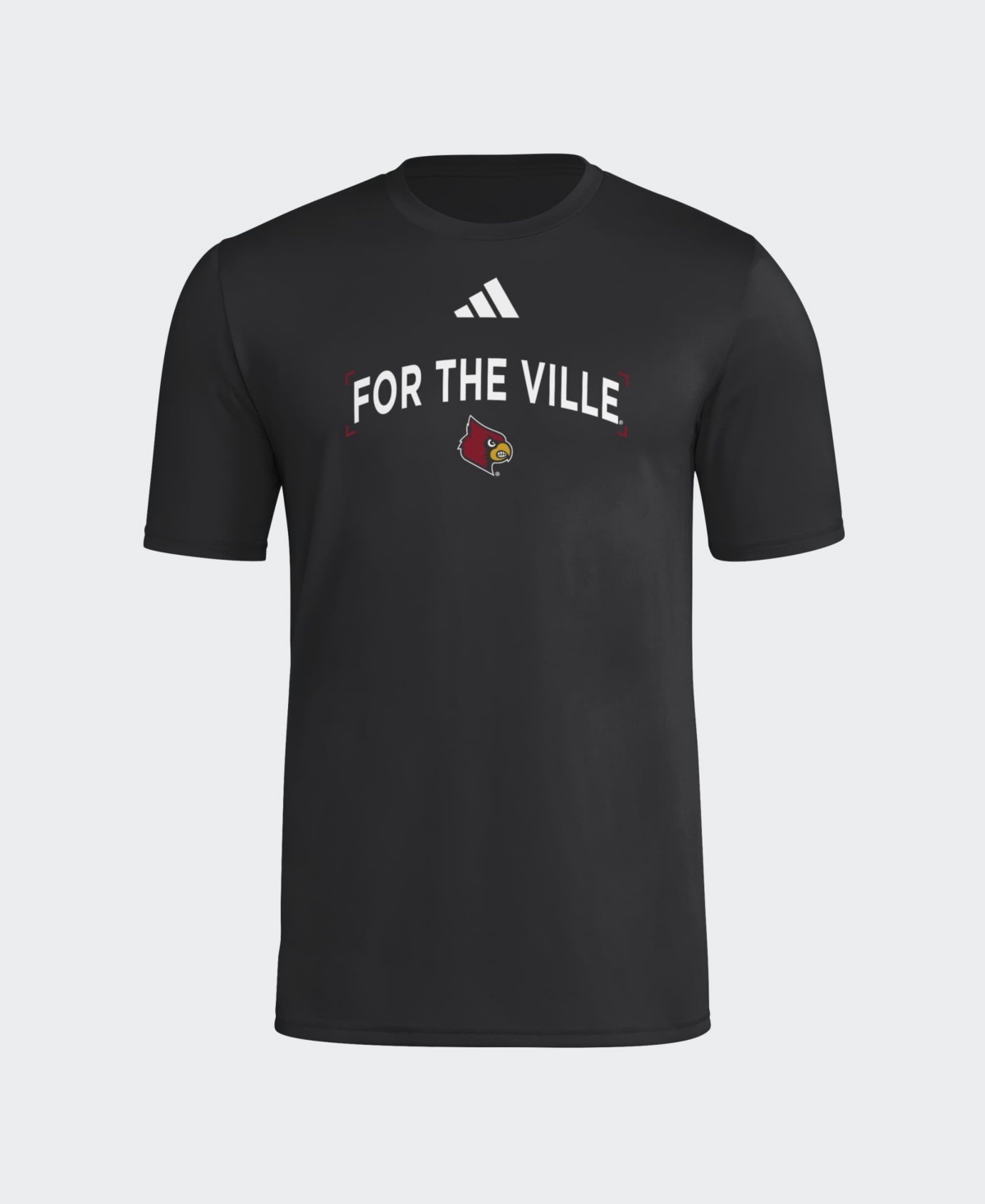 adidas Men's Black Louisville Cardinals Locker Slogan Football Pre-Game T-Shirt - Black
