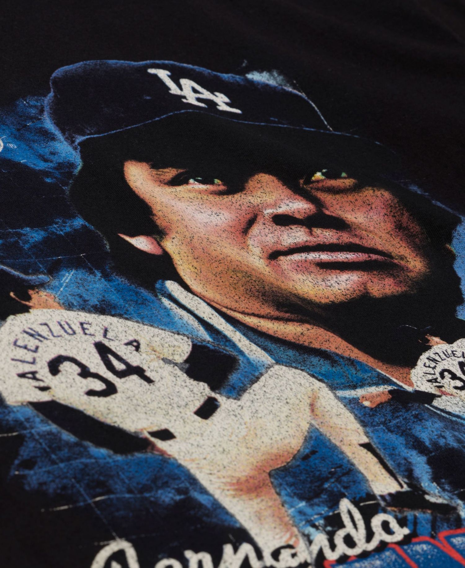 Men's Fernando Valenzuela Black Los Angeles Dodgers Cooperstown Collection Big & Tall Legendary Collage Player Graphic T-Shirt