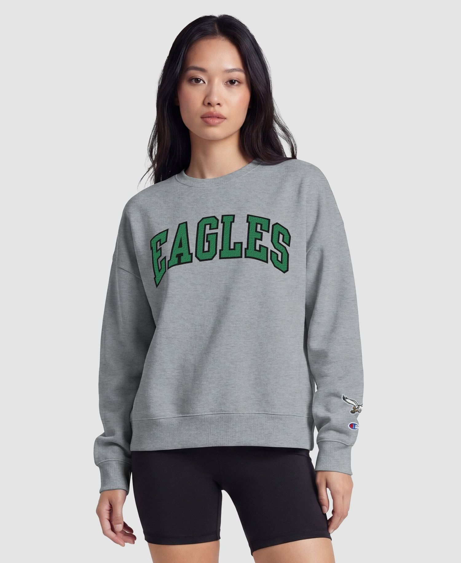 Philadelphia Eagles Women's Contrast Lined Sweatshirt - Heather Gray