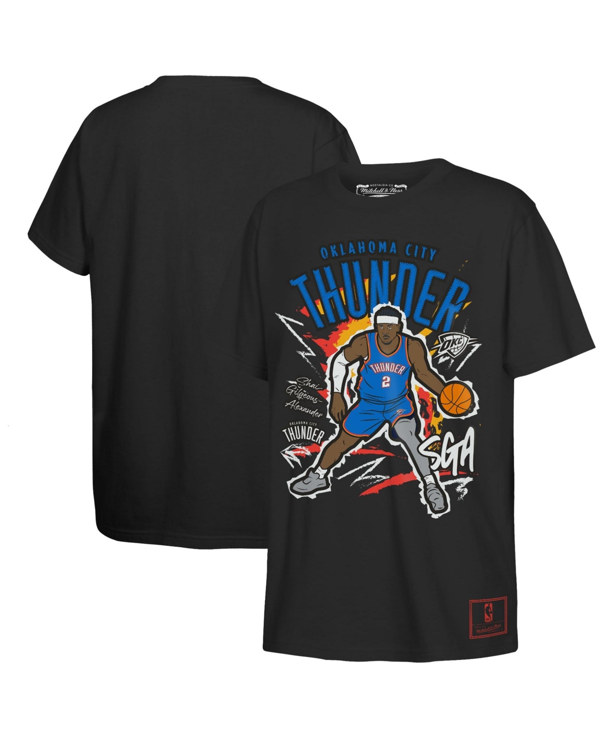 Mitchell & Ness Big Boys and Girls Shai Gilgeous-Alexander Black Oklahoma City Thunder Chalked Up Player T-Shirt