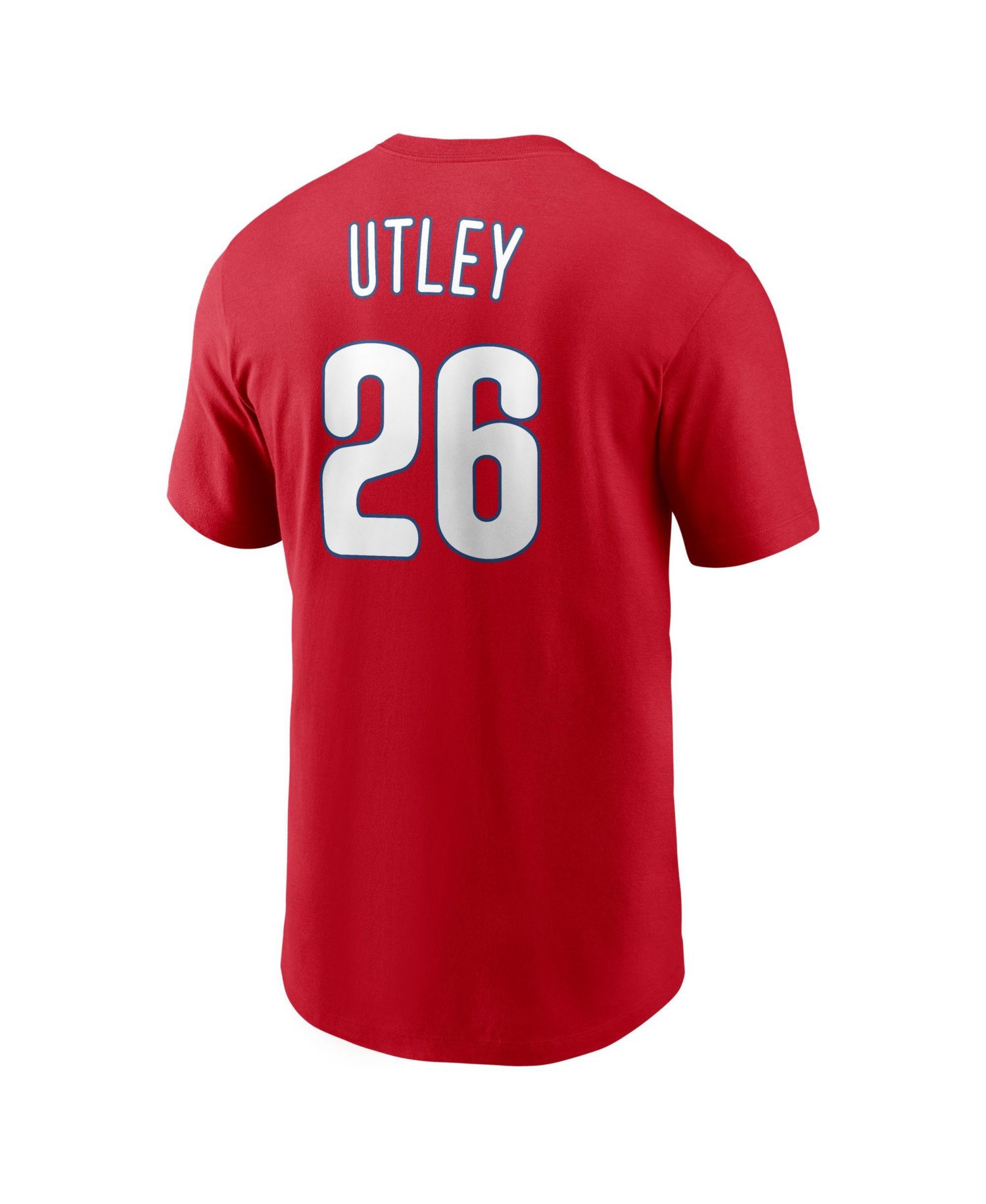 Men's Chase Utley Red Philadelphia Phillies Wall of Fame Name & Number T-Shirt