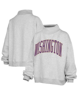 Women's Gray Washington Huskies Oversized Nelson Mock Neck Sweatshirt