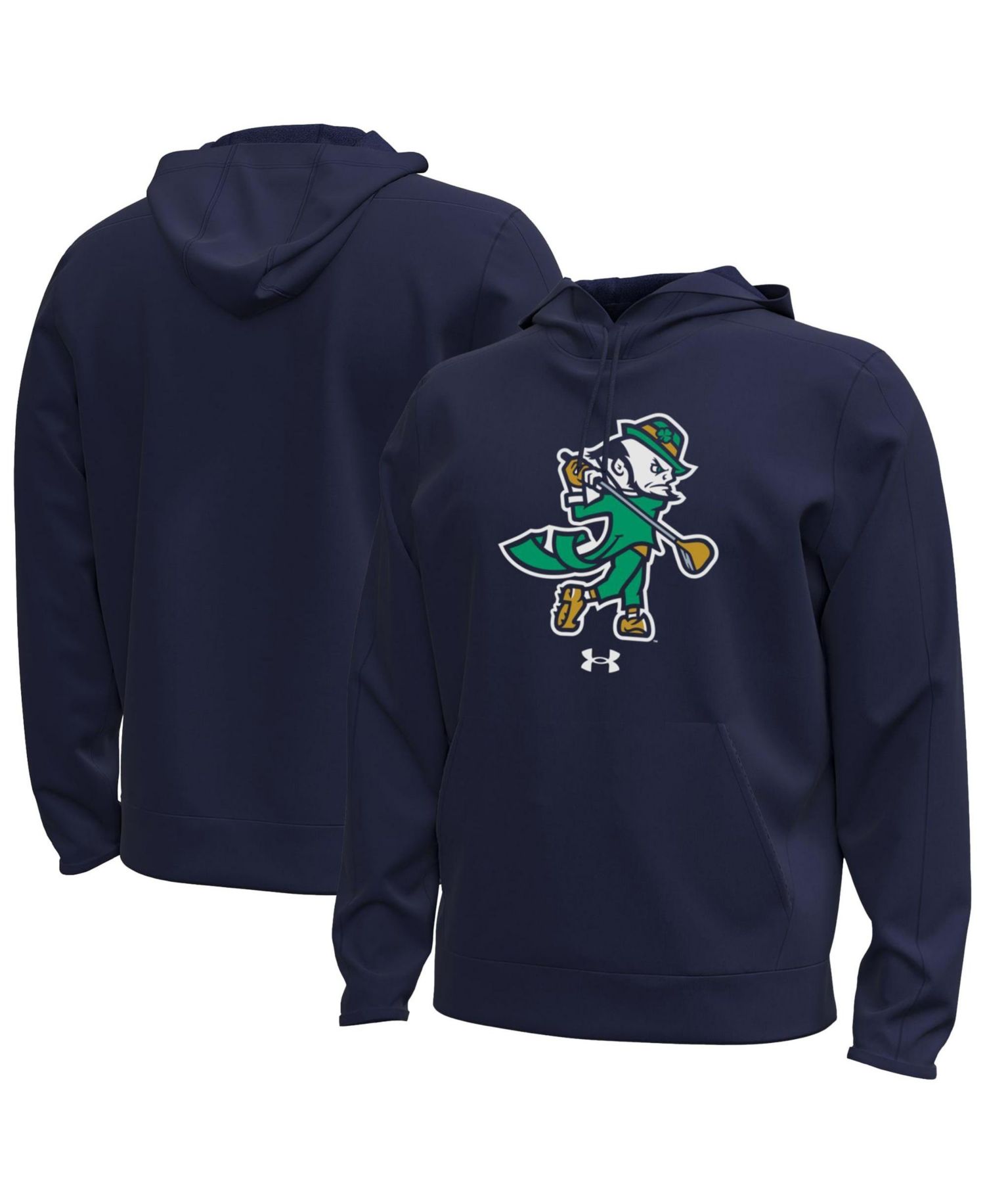Men's Navy Notre Dame Fighting Irish Golf Leprechaun Fleece Hoodie