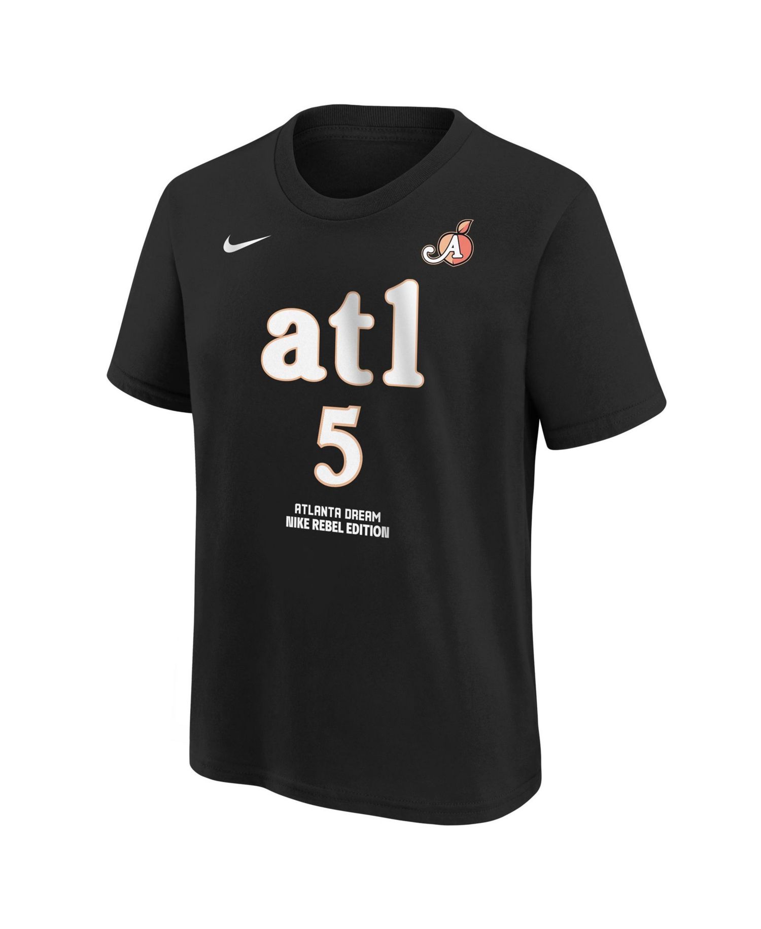 Big Boys and Girls Angel Reese Black Atlanta Dream Rebel Edition Name & Number T-Shirt