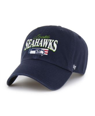 Men's '47 College Navy Seattle Seahawks American Flag Clean Up Adjustable Hat