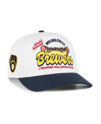 Men's '47 White/Navy Milwaukee Brewers Glizzy Collection Hitch Adjustable Hat