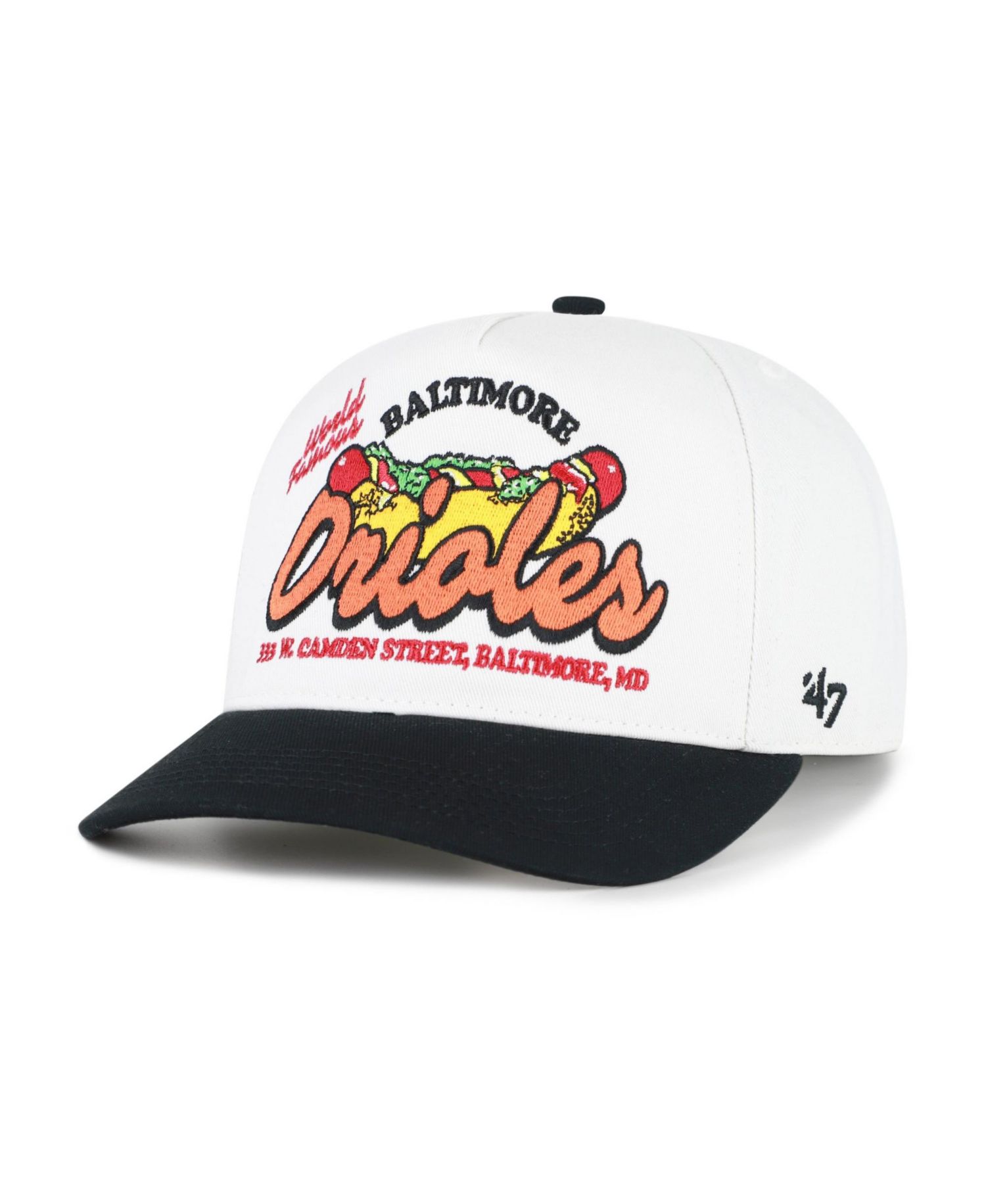 Men's '47 White/Black Baltimore Orioles Glizzy Collection Hitch Adjustable Hat
