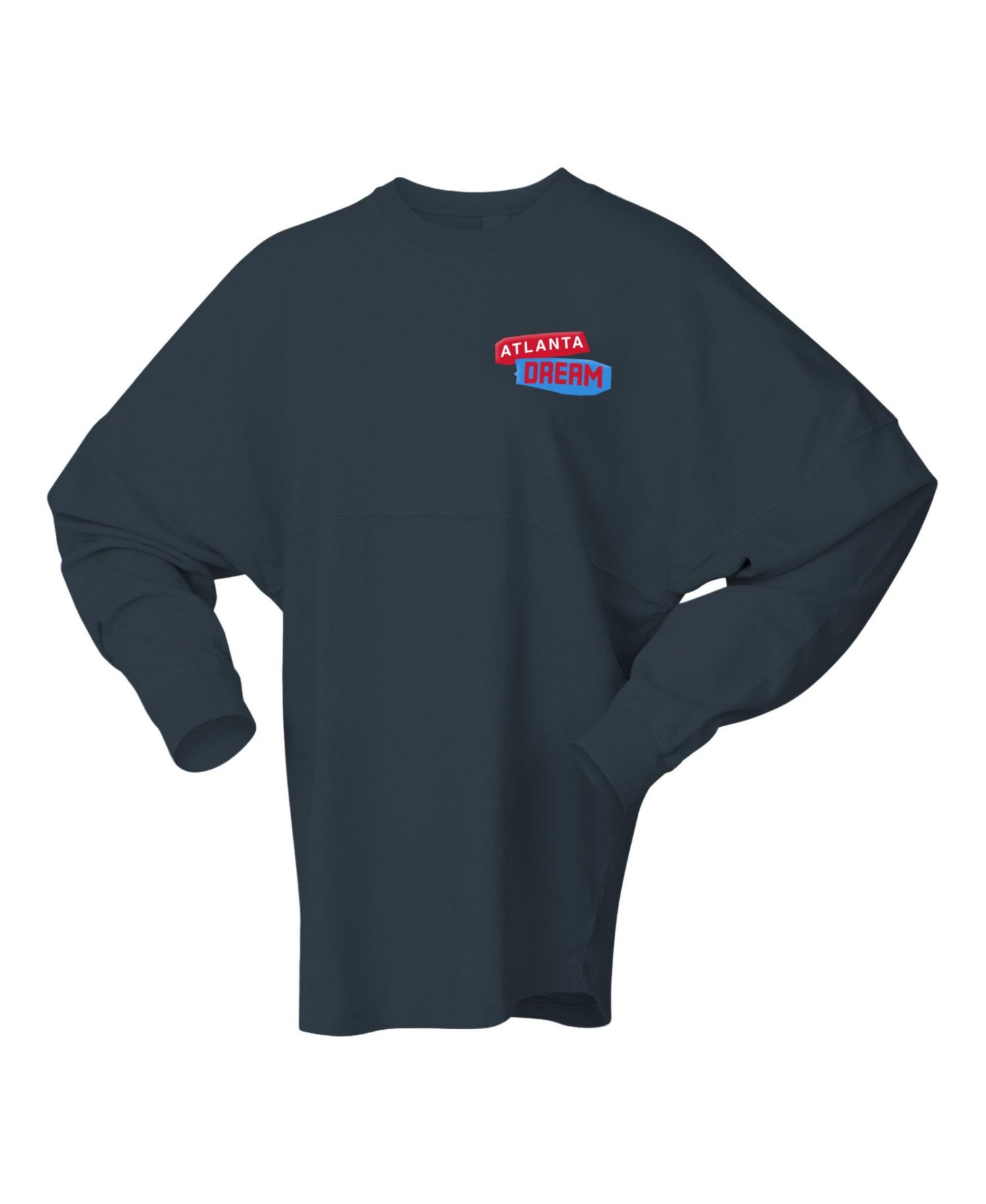 Women's Charcoal Atlanta Dream Patches Oversized Long Sleeve T-Shirt