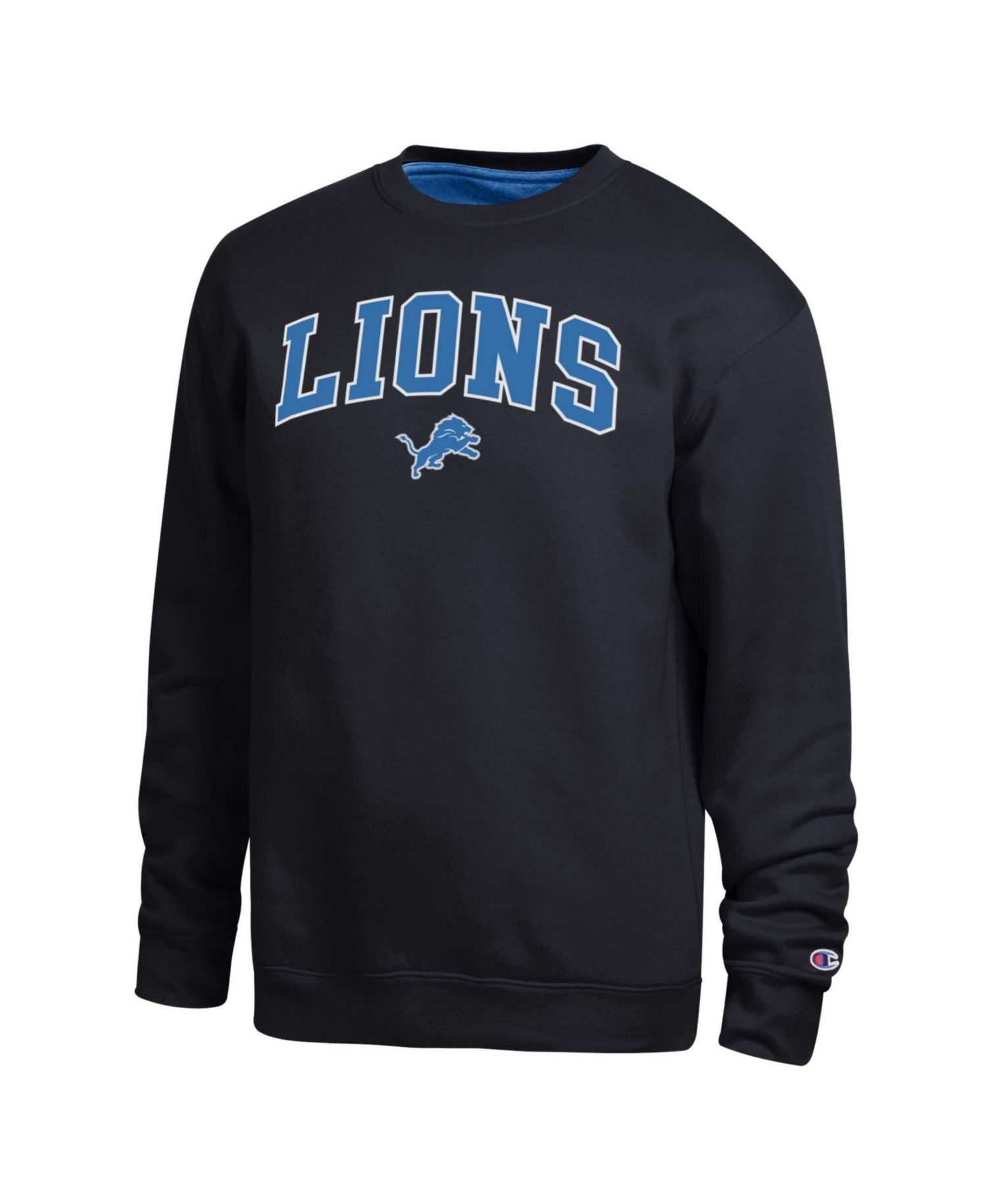 Men's Black Detroit Lions Contrast Lined Sweatshirt