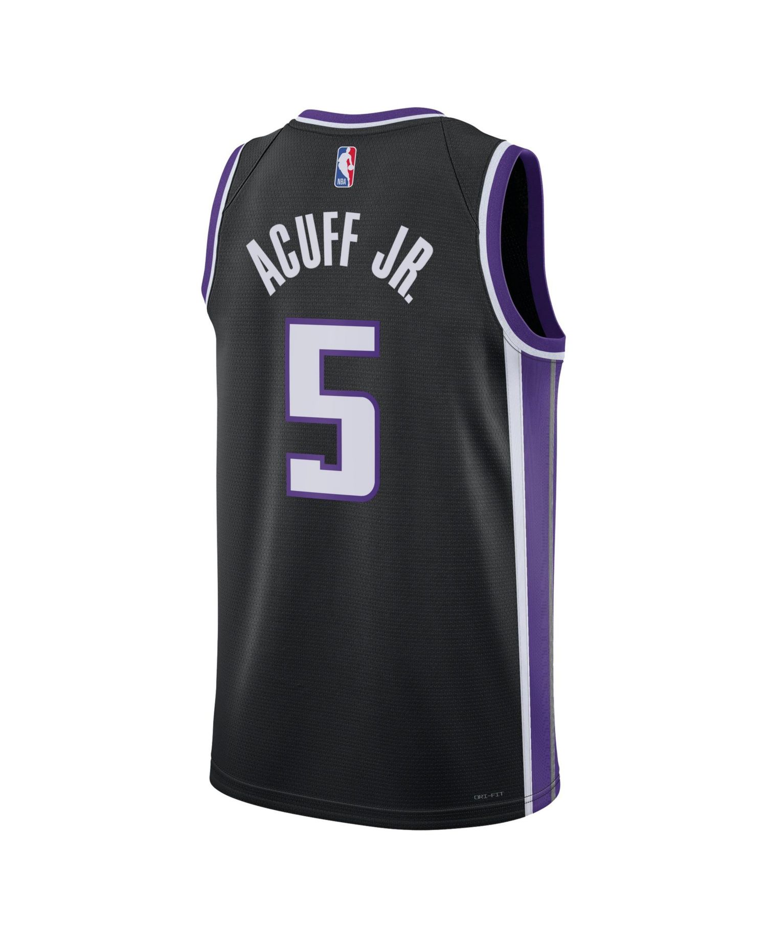 Men's and Women's Darius Acuff Jr. Black Sacramento Kings Swingman Jersey - Icon Edition