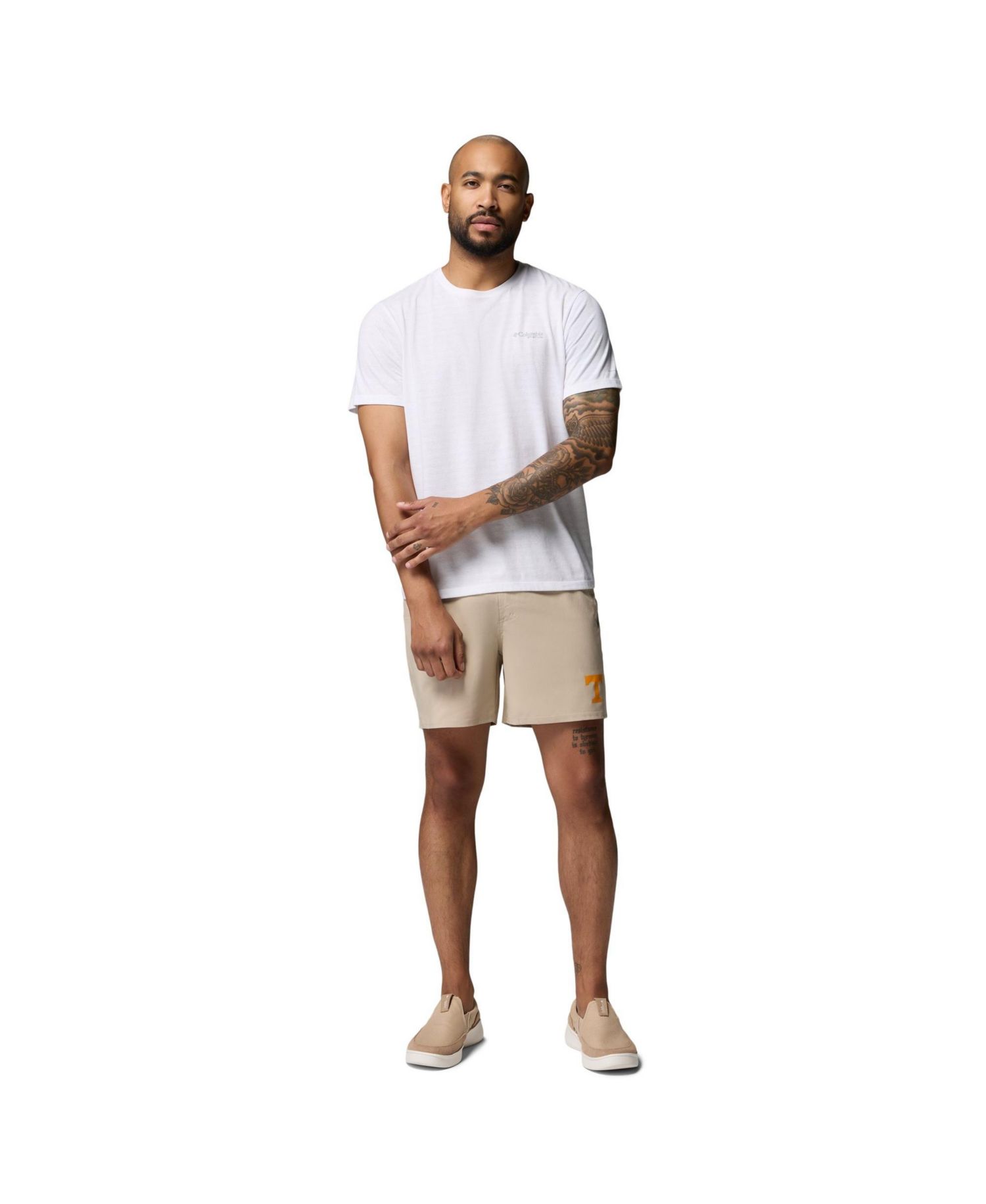Men's Natural Texas Longhorns PFG Terminal Roamer™ Omni-Shade™ Stretch Shorts
