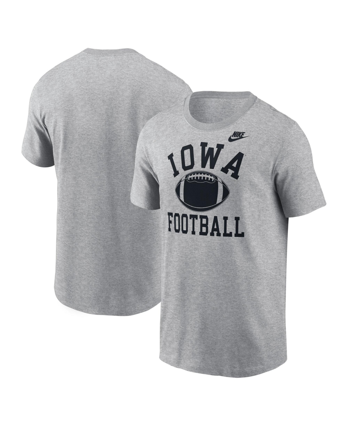 Nike Men's Heather Gray Iowa Hawkeyes Legacy Football Icon T-Shirt - Heather Gray