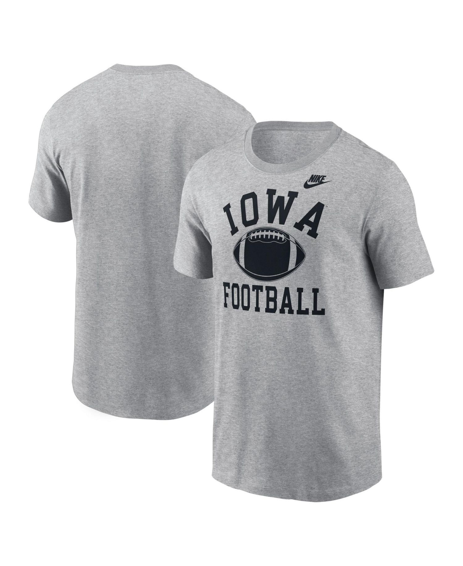 Men's Heather Gray Iowa Hawkeyes Legacy Football Icon T-Shirt