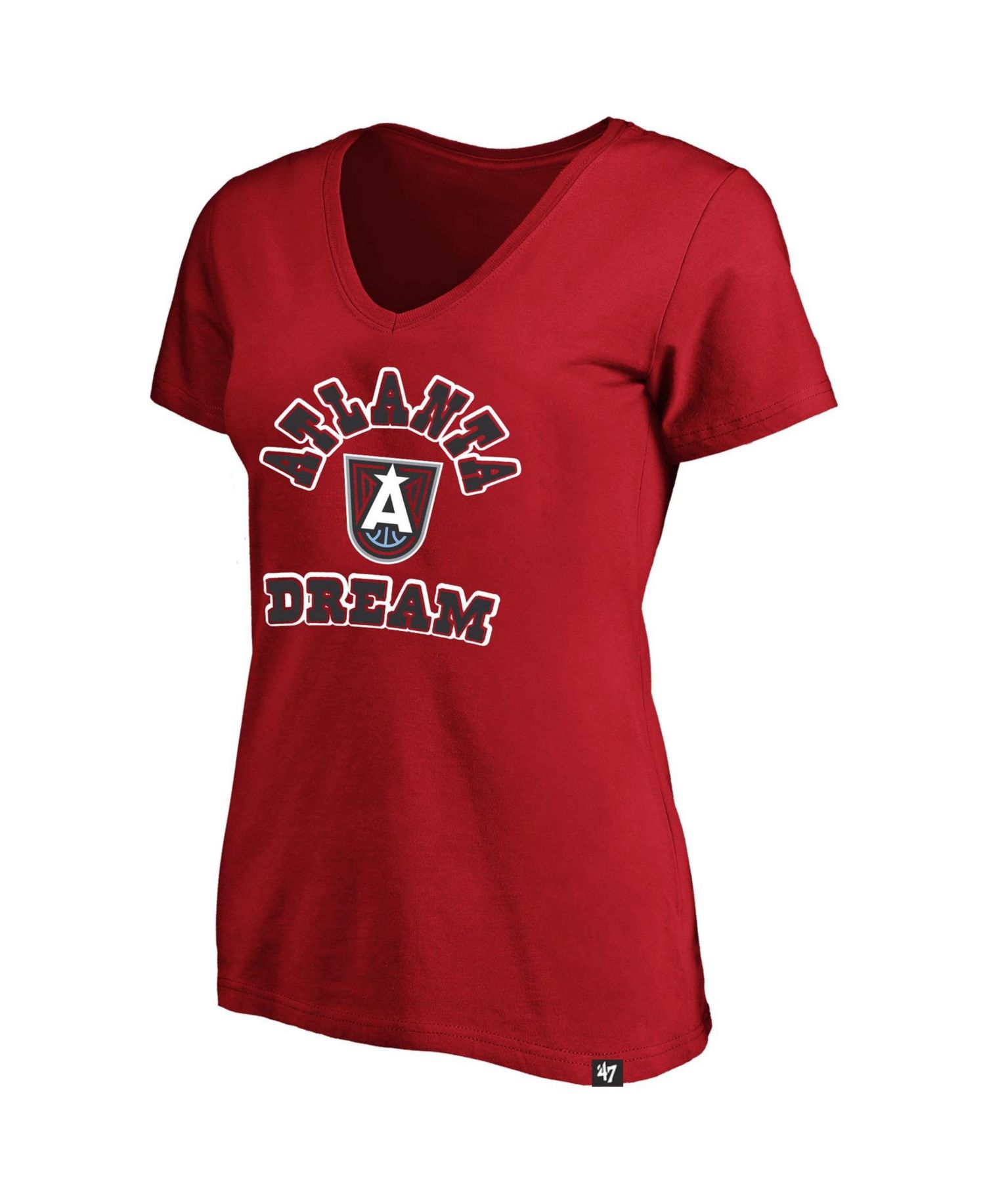 Women's '47 Red Atlanta Dream Logo Lockup V-Neck Plus Size T-Shirt