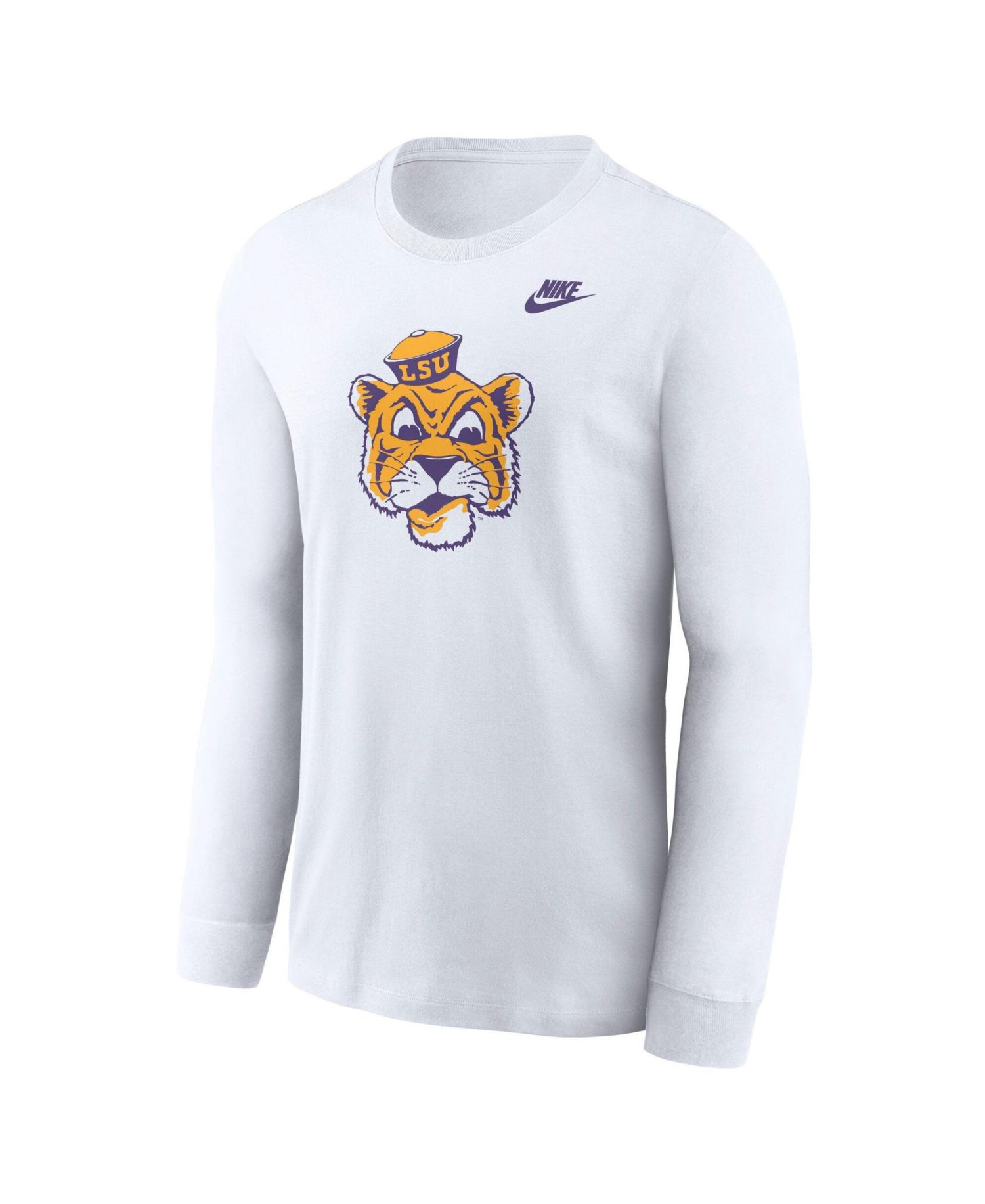 Men's White LSU Tigers Legacy Primary Logo Long Sleeve T-Shirt