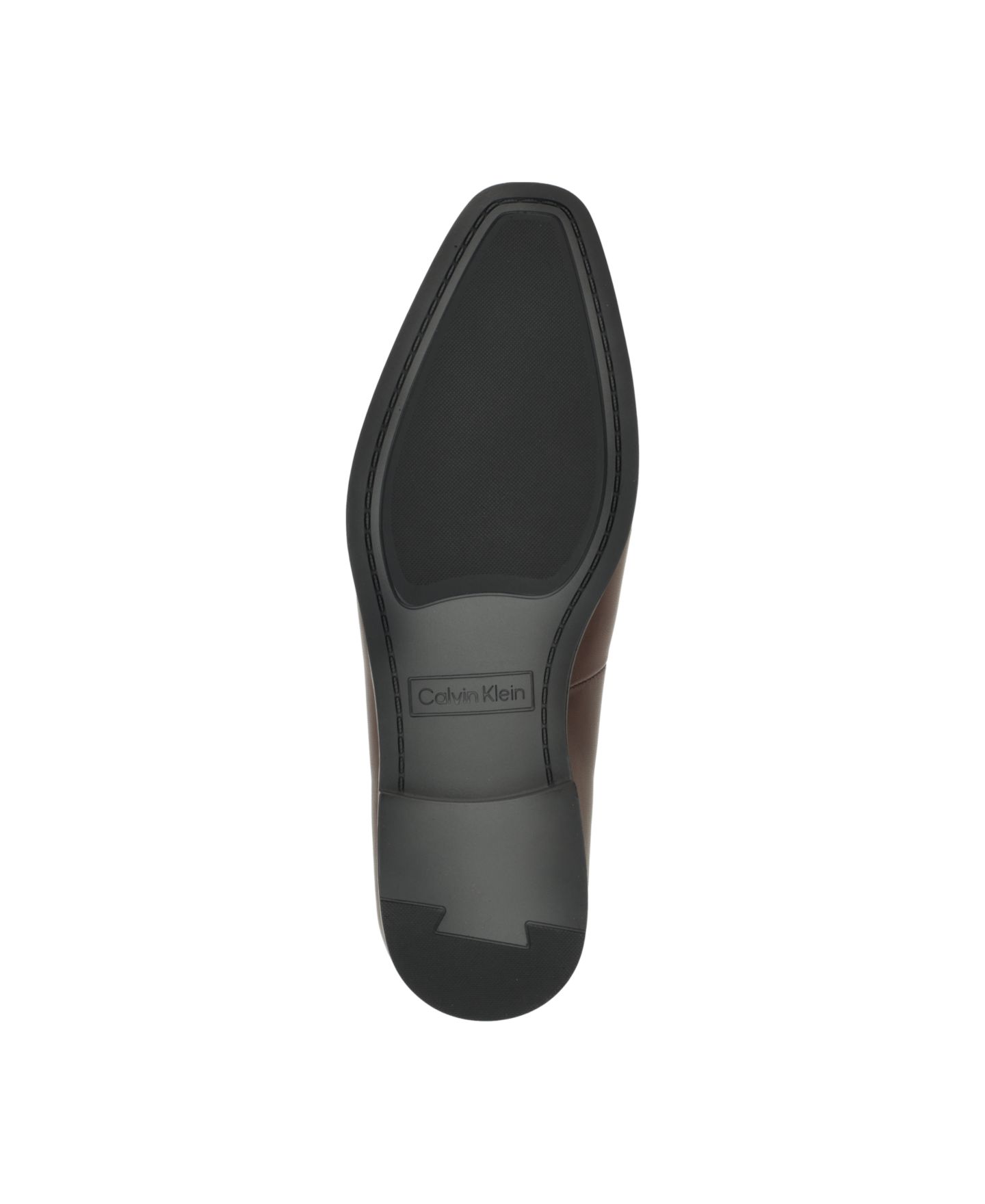 Мужские туфли Calvin Klein Cofern Slip-On Leather Moc-toe Loafer, цвет: Чёрный кожаный — фото 6