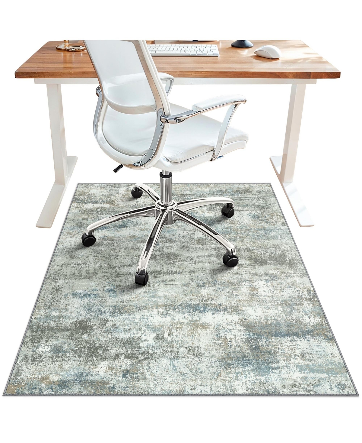 Danrong Abstract Modern Office Chair Mat for Hardwood Floors Non Slip Low Pile
