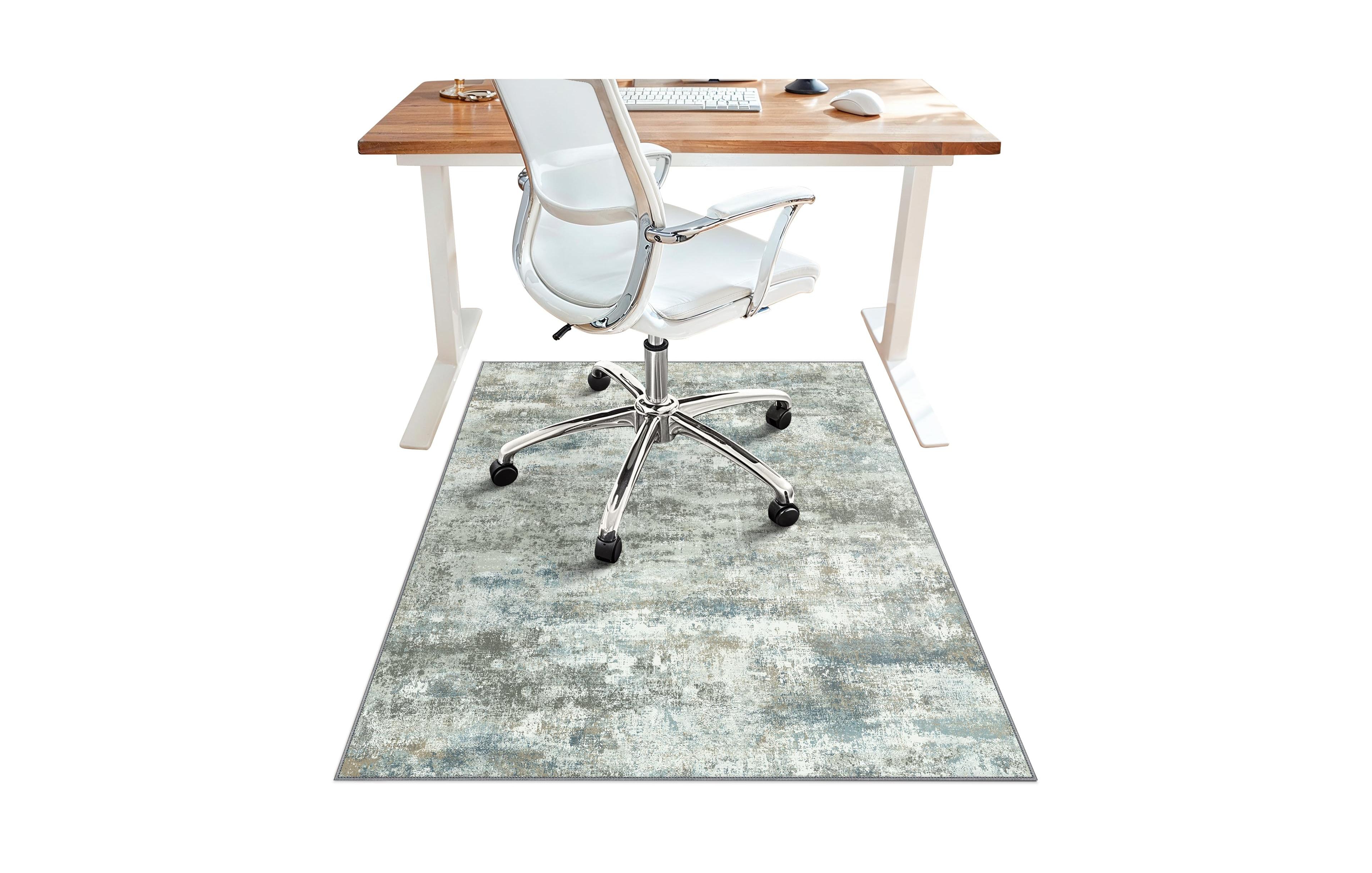 Danrong Abstract Modern Office Chair Mat for Hardwood Floors Non Slip Low Pile