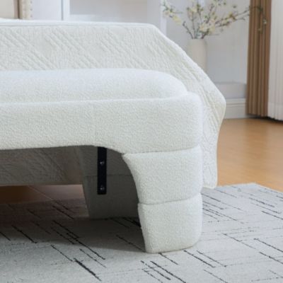 65" Boucle Bench - Modern Armless Upholstered Seat for Bedroom and Entryway
