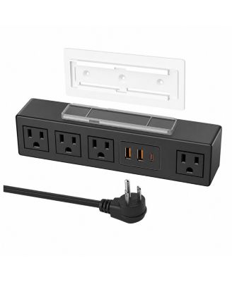 Under Desk Mount Surge Protector Power Strip for USB-A and USB-C Devices