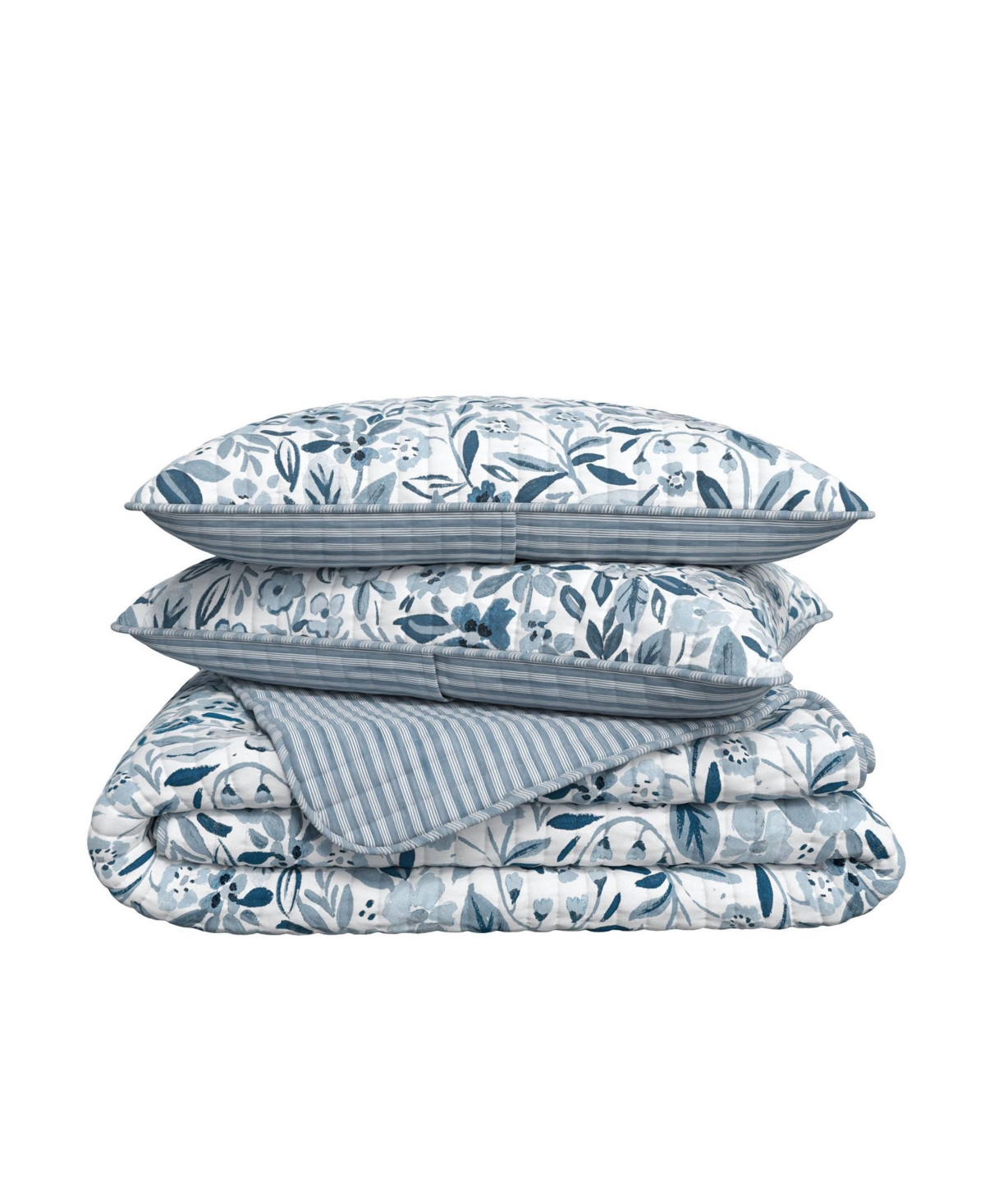 Linery & Co Coastal Floral Bloom Quilt Set with Shams