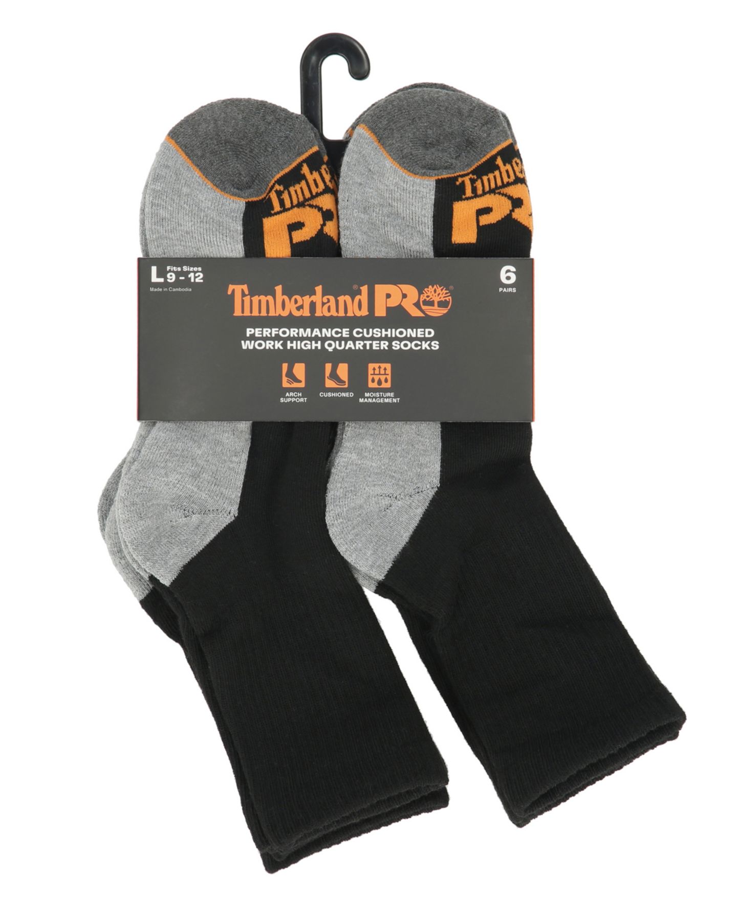 Носки Arch для мужчин, укороченные, с амортизацией, 6 шт. — Timberland, цвет: Чёрный — фото 3
