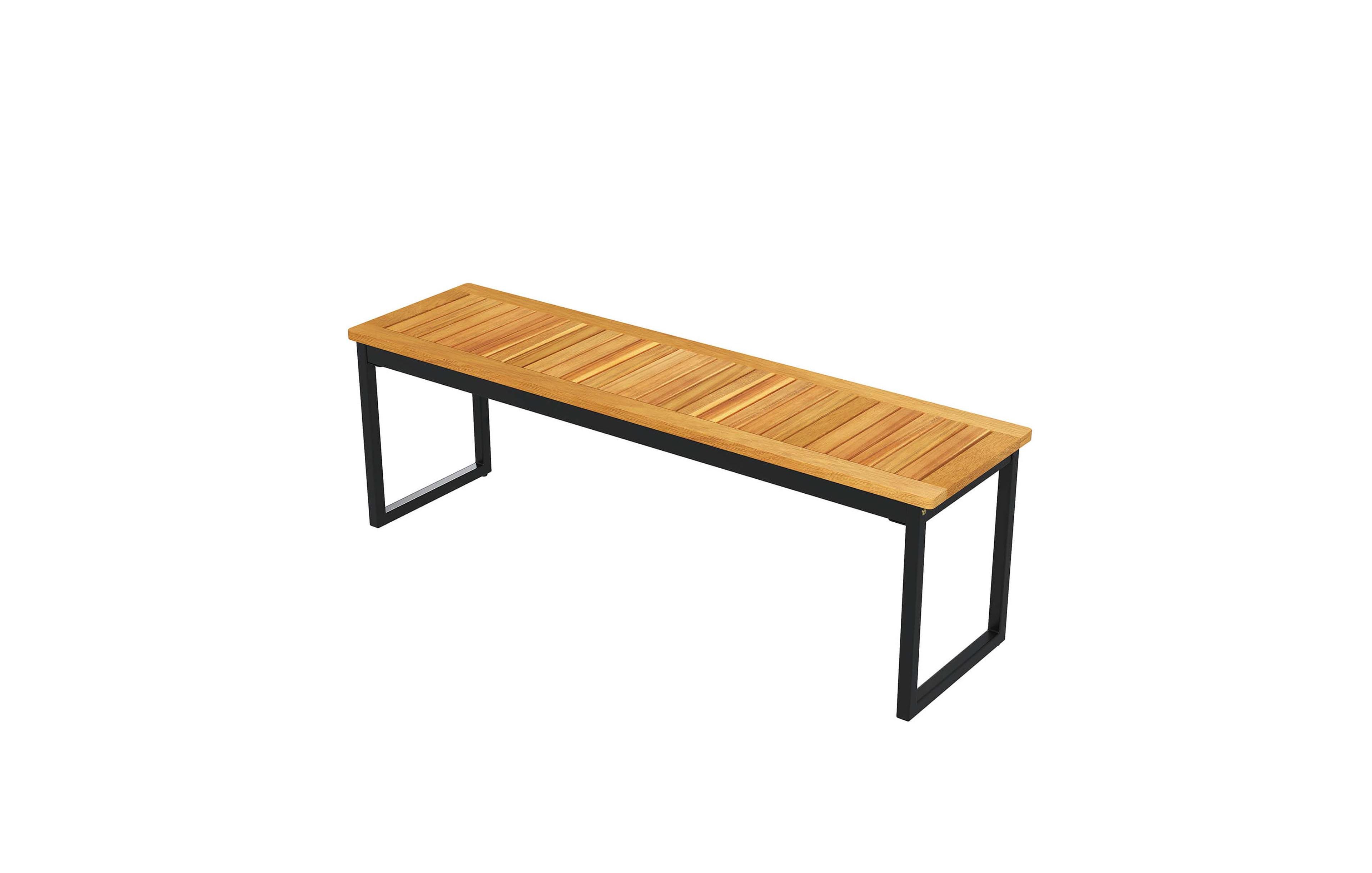 Costway 51" Wooden Outdoor Bench Patio Dining Bench with Acacia Wood Seat