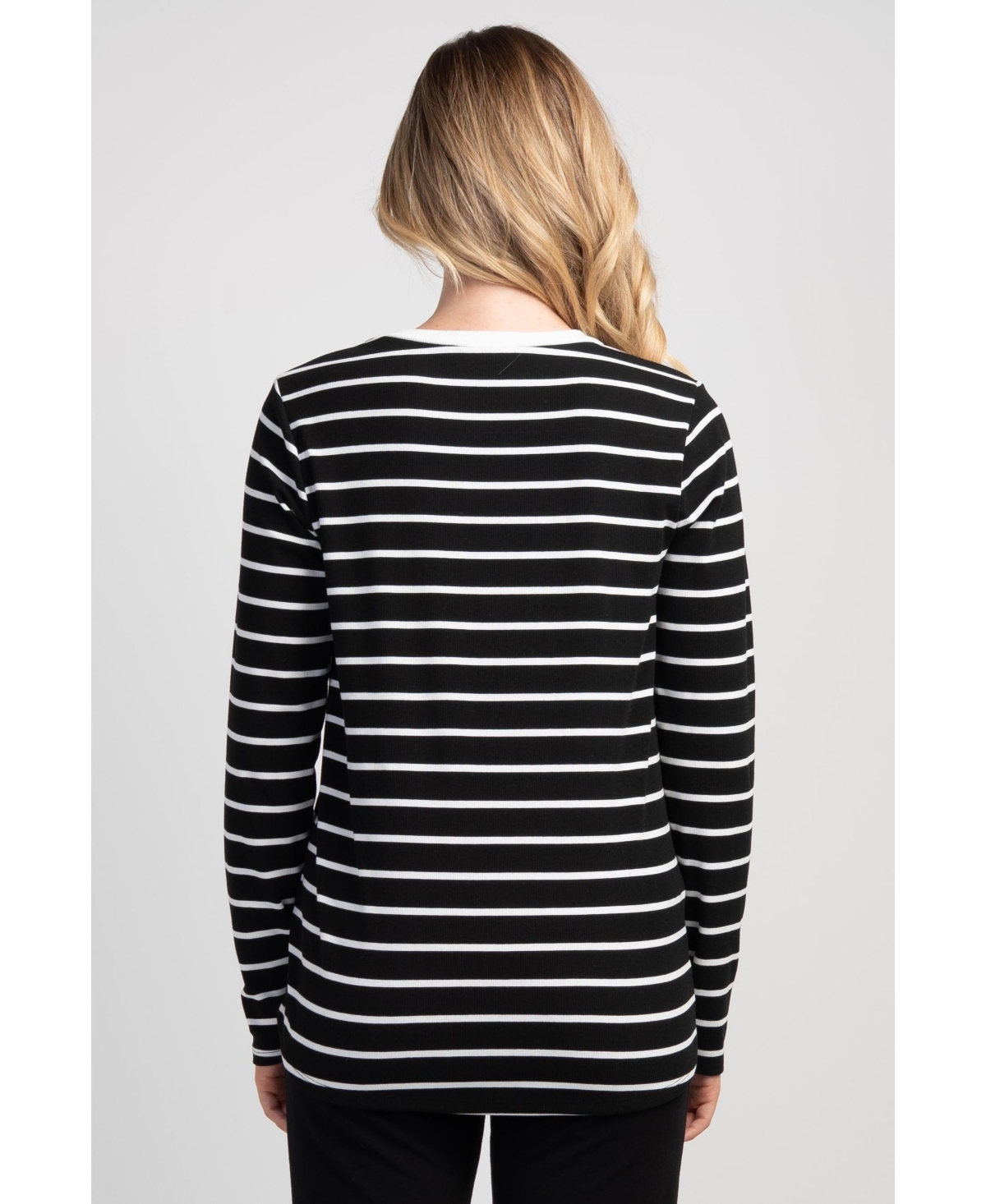 Hello Miz Maternity Striped Nursing Long-Sleeve Top