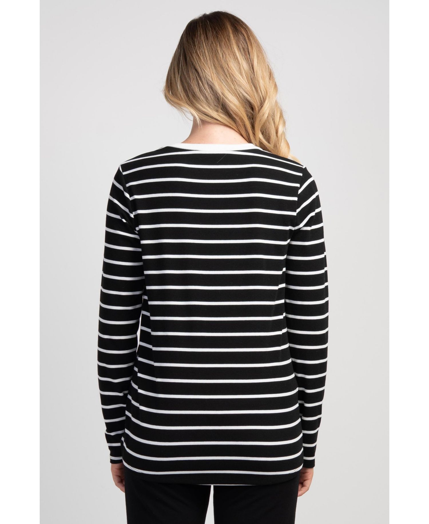 Maternity Striped Nursing Long-Sleeve Top