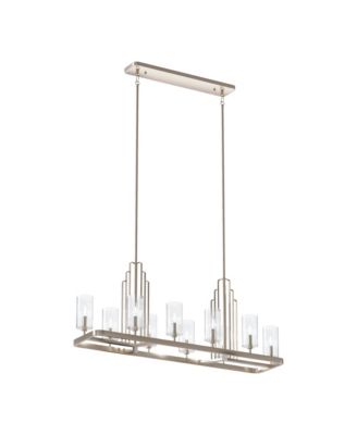 Kimrose 44 3/4"W Polished Nickel 10-Light Linear Chandelier