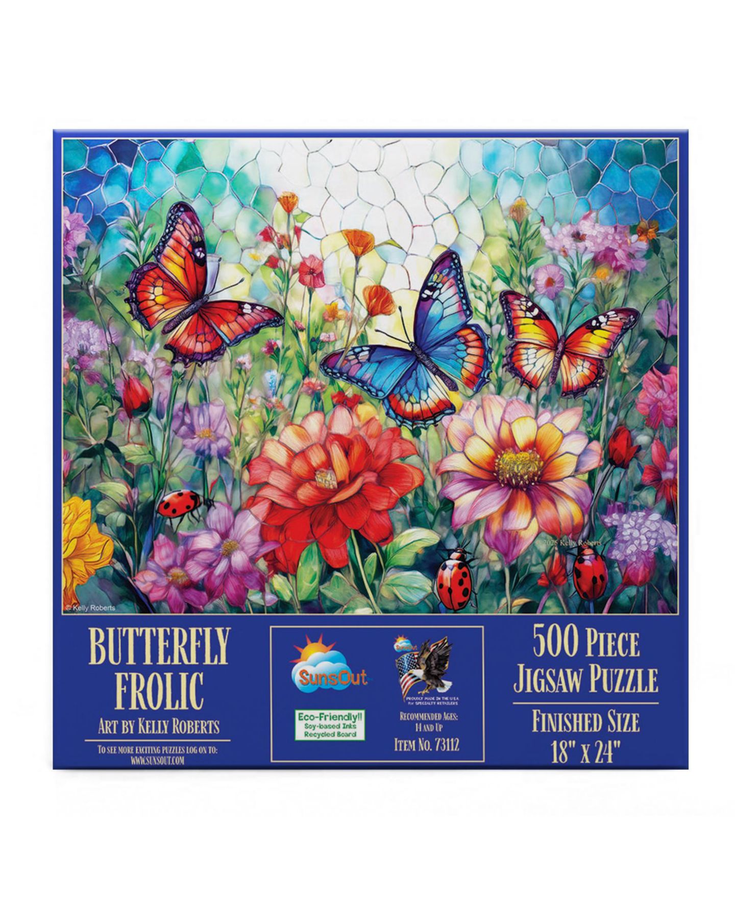 Детский пазл SunsOut Butterfly Frolic 500 Piece Jigsaw Puzzle, Ages 15+ — фото 2