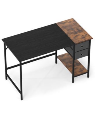 48 Inch Industrial Computer Desk with 2 Fabric Drawers