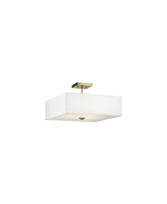 Shailene 18" 3-Light Medium Square Semi Flush in Natural Brass