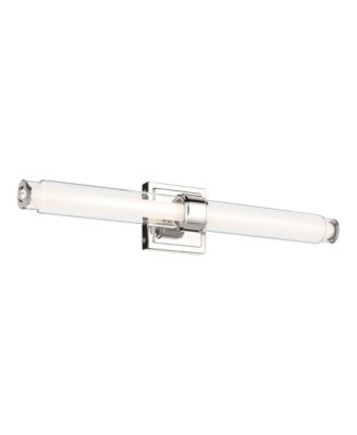 Laurene Polished Nickel Bath Bar Medium with Clear Glass