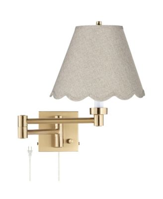 Alta Gold Plug-In Swing Arm Wall Lamp with Shade