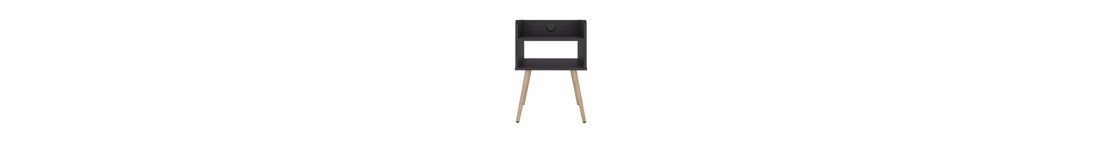 Flynama Modern Nightstand with Usb Charger and 2-Tier Shelves