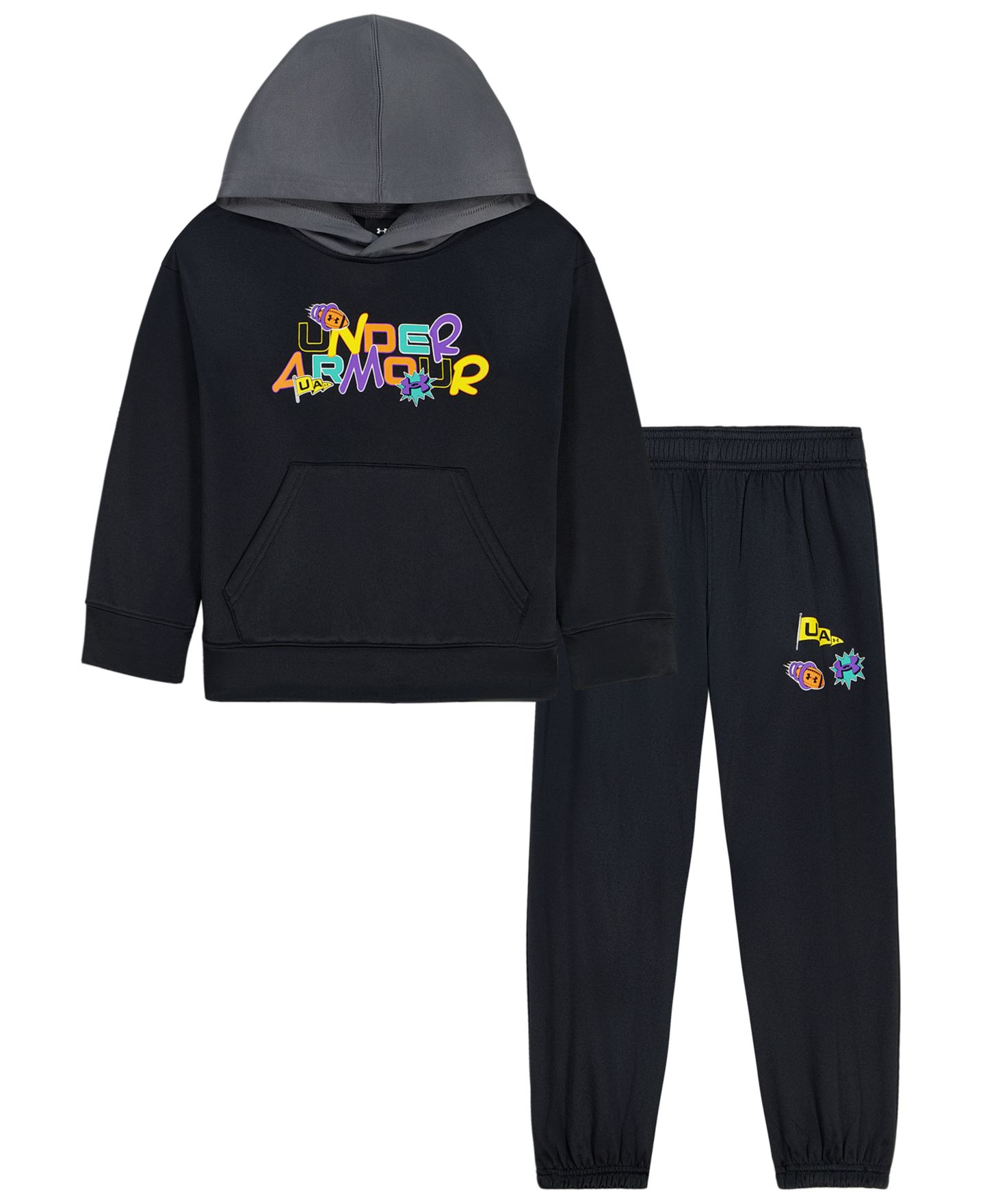 Комплект Under Armour Retro Hooded Hoodie and Joggers, 2-Piece Set для мальчиков, цвет: Чёрный — фото 1