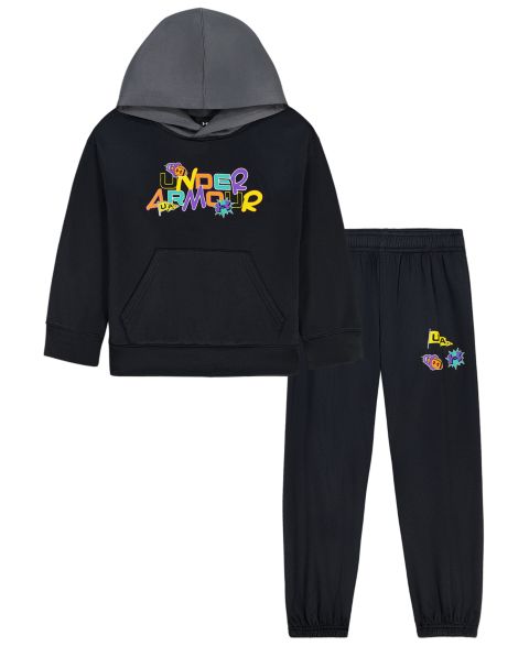 Комплект Under Armour Retro Hooded Hoodie and Joggers, 2-Piece Set для мальчиков, цвет: Чёрный