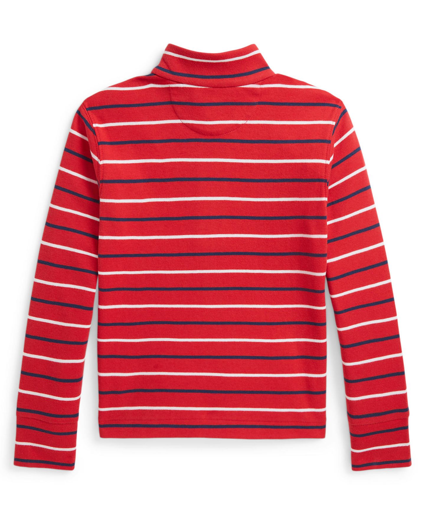 Детский топ Polo Ralph Lauren Boys' 8-20 Interlock Quarter-Zip Top, цвет: Красный разноцветный — фото 2